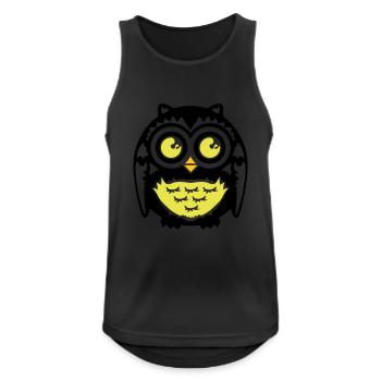 Eule - Männer Tank Top atmungsaktiv - Schwarz - Vorne - Nick (188cm)