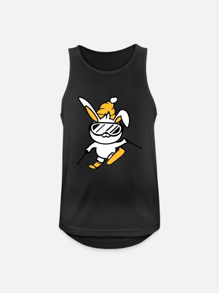 Hase Skibrille Skihase Skifahren Ski Brille Mütze - Männer Tank Top atmungsaktiv - Schwarz