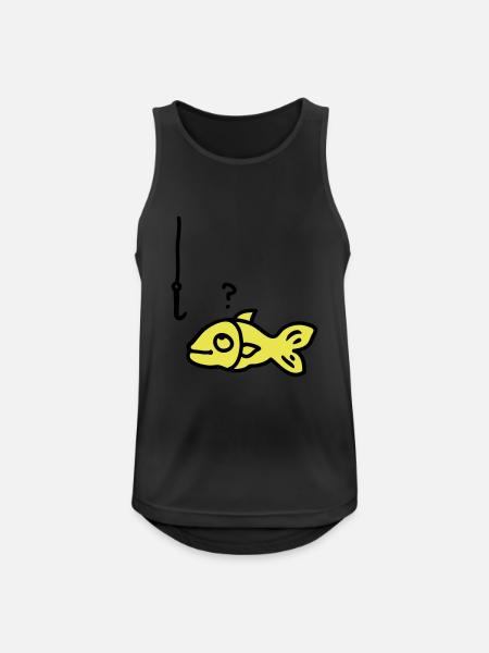 Fish fish hook - Men's Breathable Tank Top - black