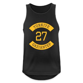 turkiye_27 - Männer Tank Top atmungsaktiv - Schwarz - Vorne - Nick (188cm)