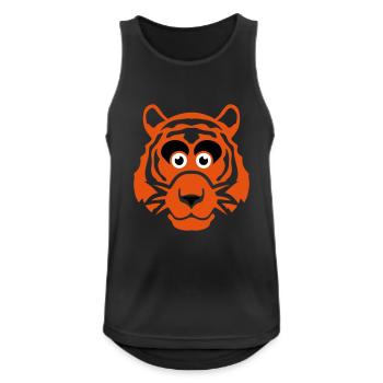 tiger drawing funny animals 511 - Men's Breathable Tank Top - black - Front - Nick (188cm)