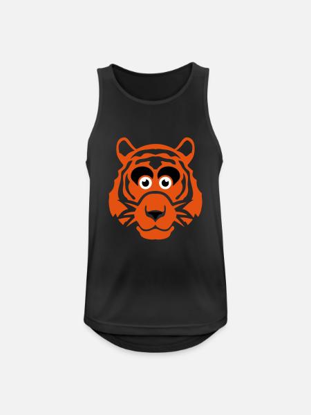 tiger drawing funny animals 511 - Men's Breathable Tank Top - black