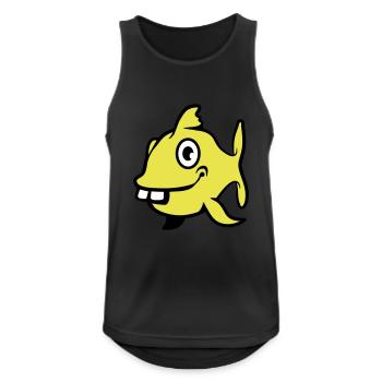 stupid fish - Men's Breathable Tank Top - black - Front - Nick (188cm)