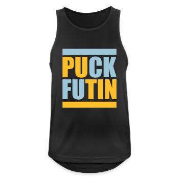 Conception du logo Puck Futin - Débardeur respirant Homme - noir - Devant - Nick (188cm)