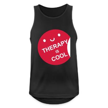 therapy is cool Zitat - Männer Tank Top atmungsaktiv - Schwarz - Vorne - Nick (188cm)