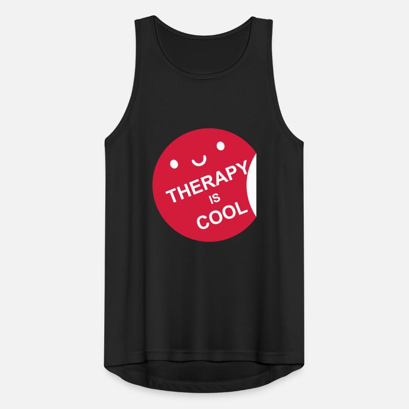 therapy is cool Zitat Männer Tank Top atmungsaktiv