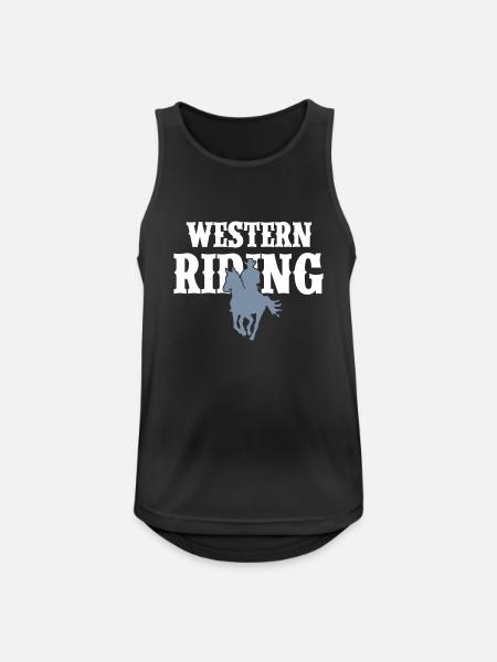 Western Reiten Mann - Männer Tank Top atmungsaktiv - Schwarz
