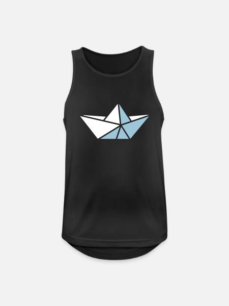 Papierschiff - Männer Tank Top atmungsaktiv - Schwarz