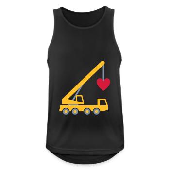 ★ Design colors can be changed ★ Mobile crane with a heart - Men's Breathable Tank Top - black - Front - Nick (188cm)