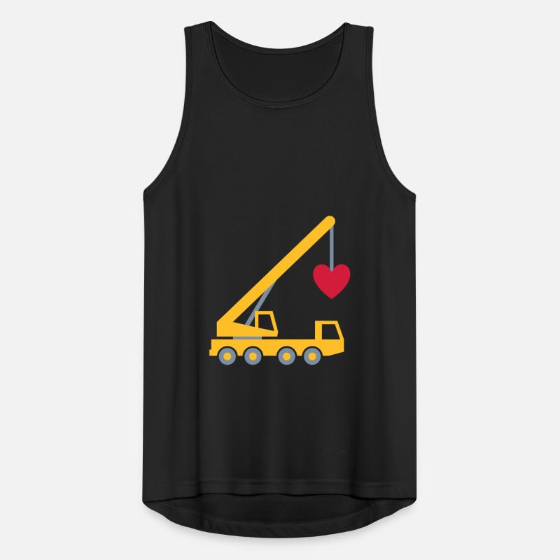 ★ Design colors can be changed ★ Mobile crane with a heart Men's Breathable Tank Top