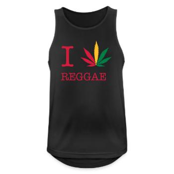 reggae - Männer Tank Top atmungsaktiv - Schwarz - Vorne - Nick (188cm)
