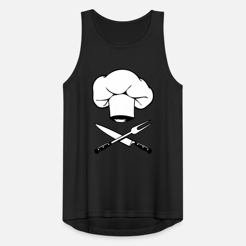 kochen kochmütze messer gabel design Männer Tank Top atmungsaktiv