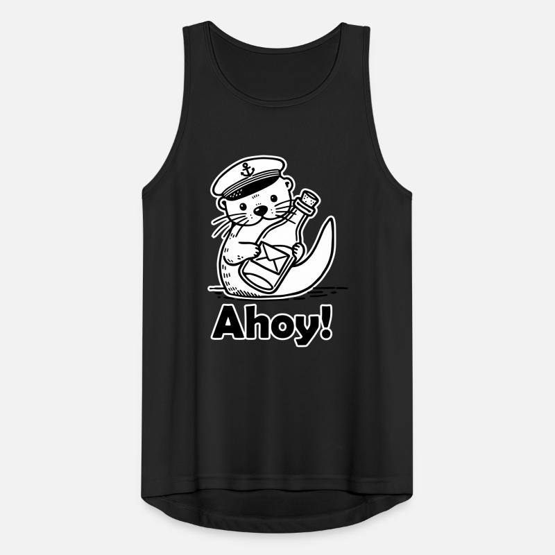 Niedlicher Seemann Otter hält Eine Postkarte In Einer Flasche Männer Tank Top atmungsaktiv