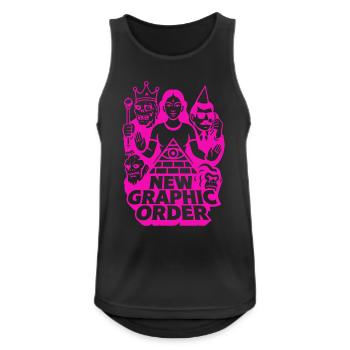 New Graphic Order Pulp Art pink - Men's Breathable Tank Top - black - Front - Nick (188cm)