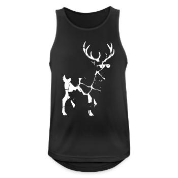 Rentier Mosaik Splitter Kunst Vektor - Männer Tank Top atmungsaktiv - Schwarz - Vorne - Nick (188cm)