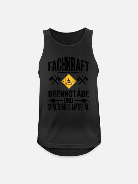 Fachkraft Holz - Männer Tank Top atmungsaktiv - Schwarz