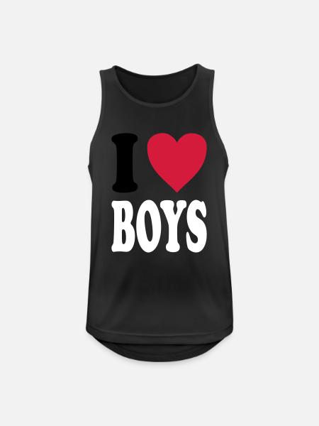 I love BOYS - Männer Tank Top atmungsaktiv - Schwarz