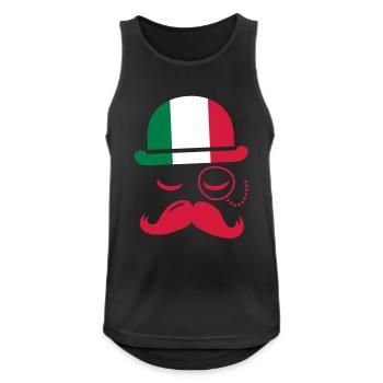 Italien Nation modische retro ikonischen Gentleman - Männer Tank Top atmungsaktiv - Schwarz - Vorne - Nick (188cm)