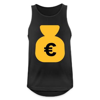 Geld Euro - Männer Tank Top atmungsaktiv - Schwarz - Vorne - Nick (188cm)