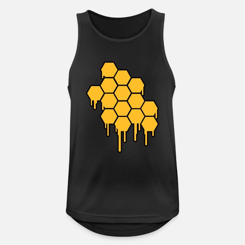 Honeycombs Pattern - Men's Breathable Tank Top - black