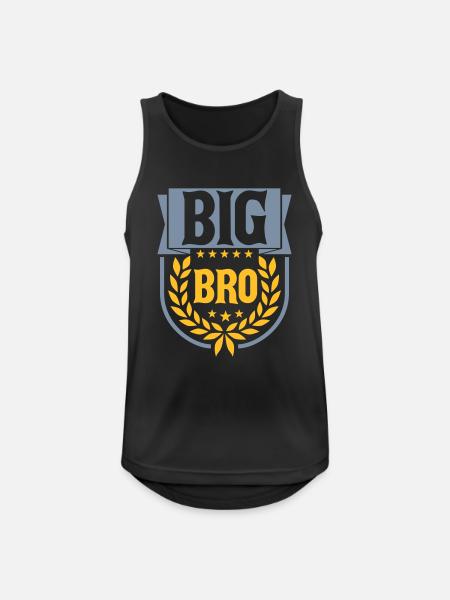 Big Bro Text Logo - Men's Breathable Tank Top - black