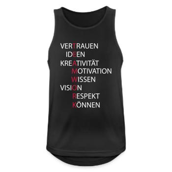 Teamwork - Männer Tank Top atmungsaktiv - Schwarz - Vorne - Nick (188cm)