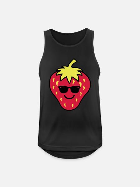 Strawberry Cool - Men's Breathable Tank Top - black