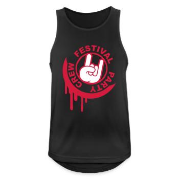 Festival Party Crew Rock Metal Team Round Stamp - Men's Breathable Tank Top - black - Front - Nick (188cm)