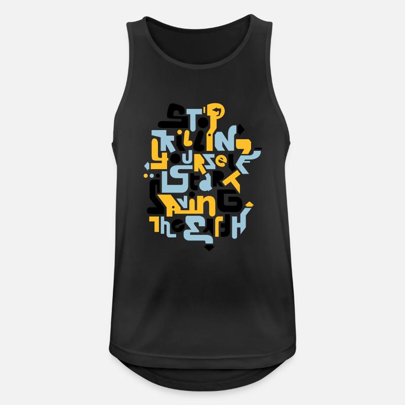stopkillingyaself_3f - Men's Breathable Tank Top - black