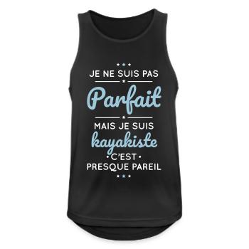 Je ne suis pas parfait mais je suis kayakiste - Débardeur respirant Homme - noir - Devant - Nick (188cm)