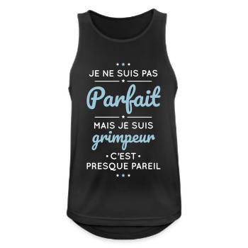 Je ne suis pas parfait mais je suis grimpeur - Débardeur respirant Homme - noir - Devant - Nick (188cm)