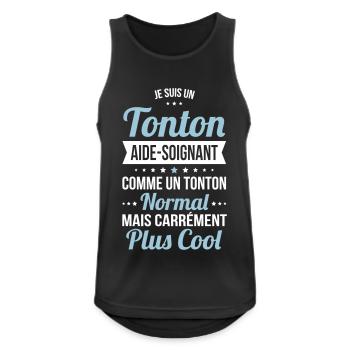 Tonton aide-soignant plus cool - Débardeur respirant Homme - noir - Devant - Nick (188cm)