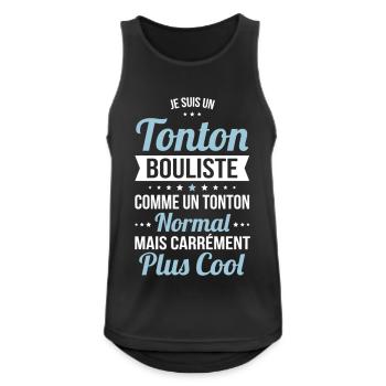 Tonton bouliste comme tonton normal plus cool - Débardeur respirant Homme - noir - Devant - Nick (188cm)