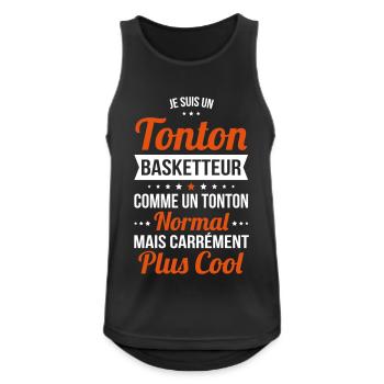 Tonton basketteur comme un tonton normal plus cool - Débardeur respirant Homme - noir - Devant - Nick (188cm)