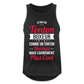 Tonton boxeur comme tonton normal plus cool - Débardeur respirant Homme - noir - Devant - Nick (188cm)