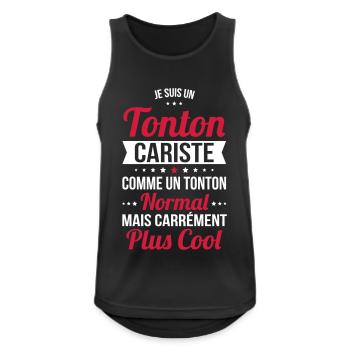 Tonton cariste comme tonton normal plus cool - Débardeur respirant Homme - noir - Devant - Nick (188cm)