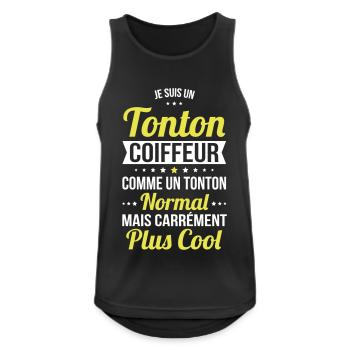 Tonton coiffeur comme un tonton normal plus cool - Débardeur respirant Homme - noir - Devant - Nick (188cm)
