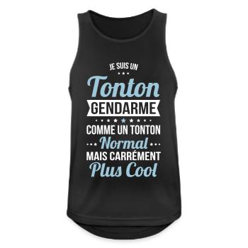 Tonton gendarme comme un tonton normal plus cool - Débardeur respirant Homme - noir - Devant - Nick (188cm)