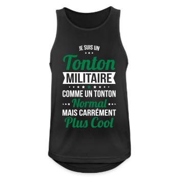 Tonton militaire comme un tonton normal plus cool - Débardeur respirant Homme - noir - Devant - Nick (188cm)