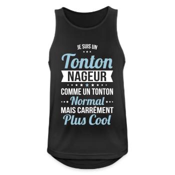 Tonton nageur comme un tonton normal plus cool - Débardeur respirant Homme - noir - Devant - Nick (188cm)