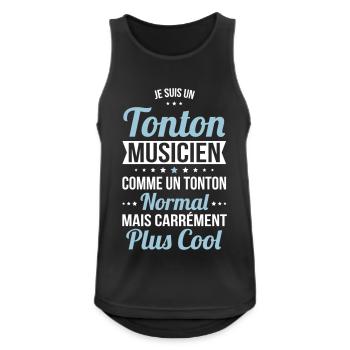 Tonton musicien comme tonton normal plus cool - Débardeur respirant Homme - noir - Devant - Nick (188cm)