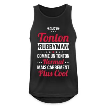 Tonton rugbyman comme un tonton normal plus cool - Débardeur respirant Homme - noir - Devant - Nick (188cm)