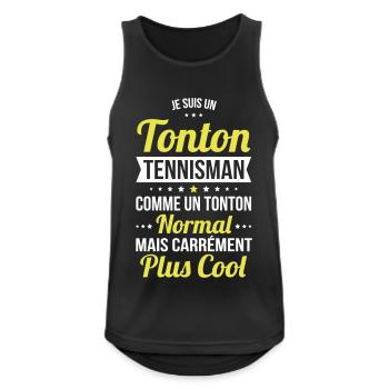 Tonton tennisman comme un tonton normal plus cool - Débardeur respirant Homme - noir - Devant - Nick (188cm)