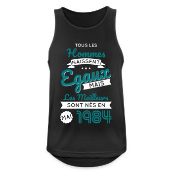 40. Geburtstag - Best Born Mai 1984 - Männer Tank Top atmungsaktiv - Schwarz - Vorne - Nick (188cm)