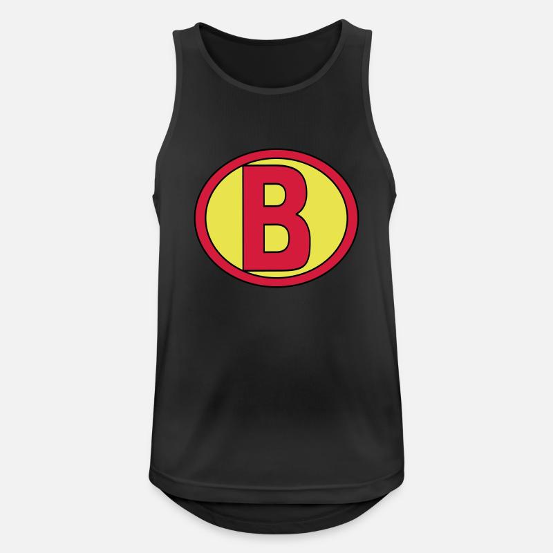 Super, Superheld, Superheldin, Hero, B - Männer Tank Top atmungsaktiv - Schwarz