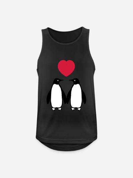 Verliebte Pinguine - Männer Tank Top atmungsaktiv - Schwarz