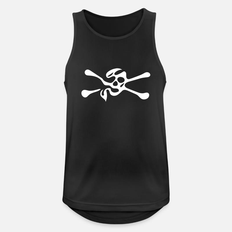 Schädel mit Knochen - Männer Tank Top atmungsaktiv - Schwarz