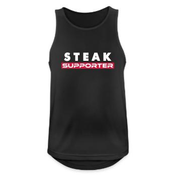 Steak Fan - Débardeur respirant Homme - noir - Devant - Nick (188cm)