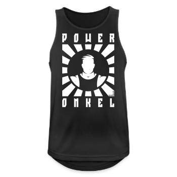 Power Onkel (Poweronkel / Strahlen / White) - Männer Tank Top atmungsaktiv - Schwarz - Vorne - Nick (188cm)