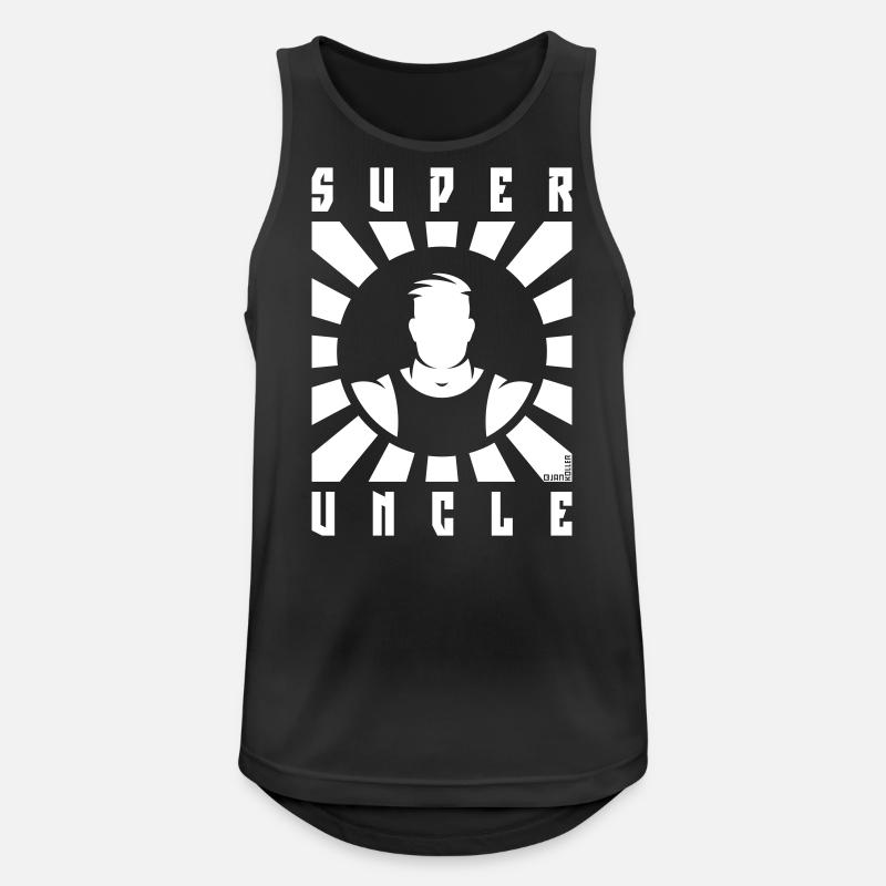 Super Uncle (Rays / White) - Men's Breathable Tank Top - black